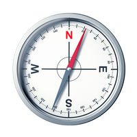 Modern compass on a white background